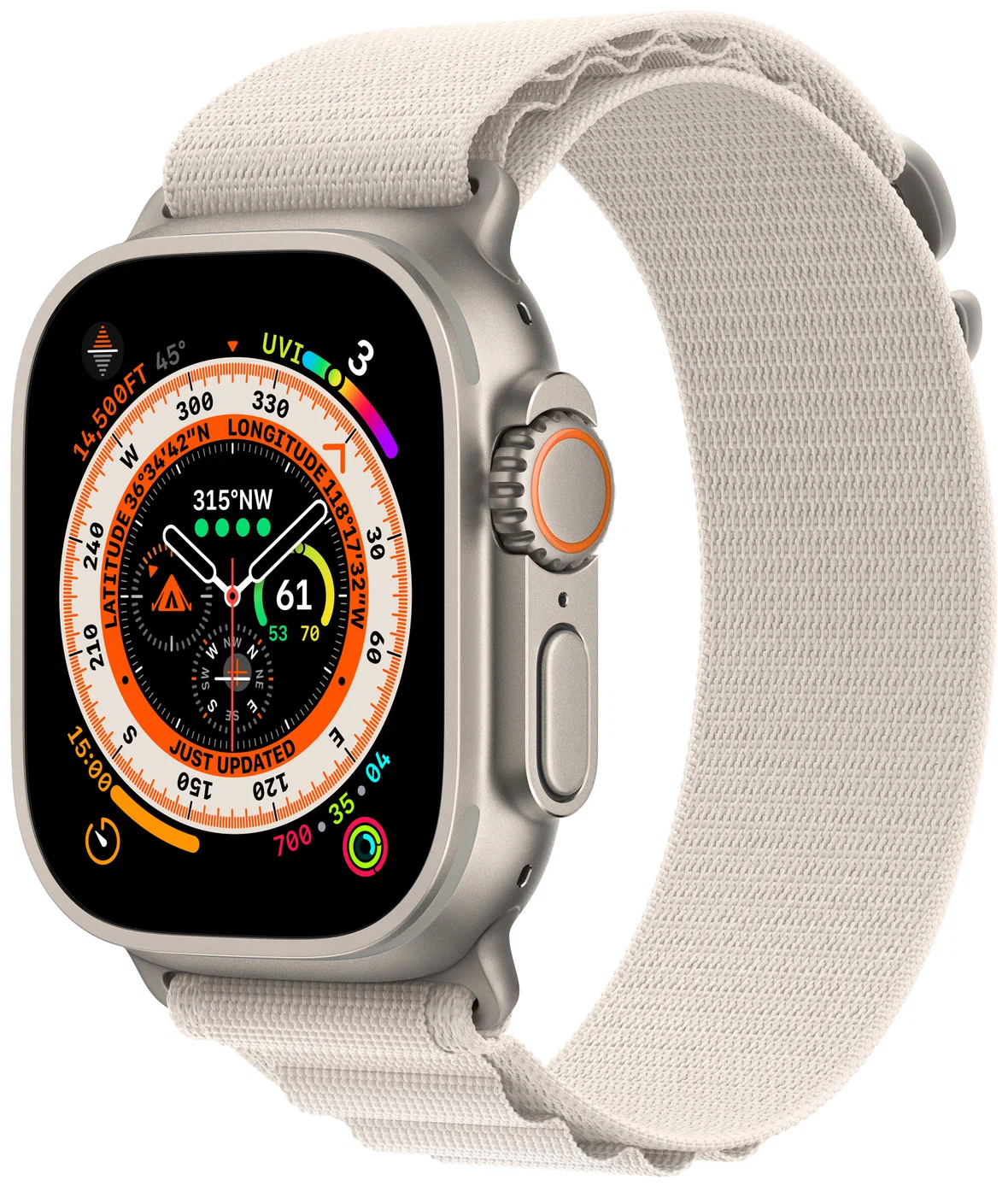 Смарт-часы Apple Watch Ultra GPS+Cellular 49mm Titanium Case with Starlight Alpine Loop (EU) в Челябинске купить по недорогим ценам с доставкой